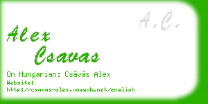 alex csavas business card