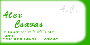 alex csavas business card